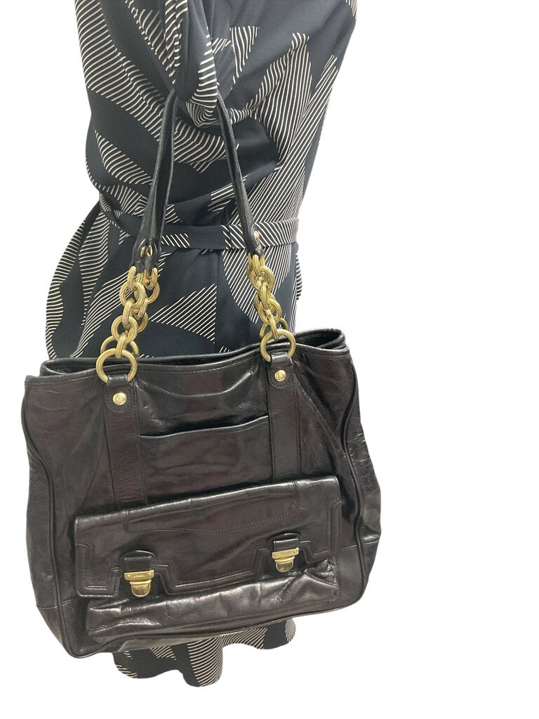 Coach Black and gold strap shoulder bag