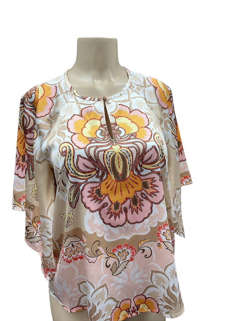 Chico's Multicolor pattern tan blouse