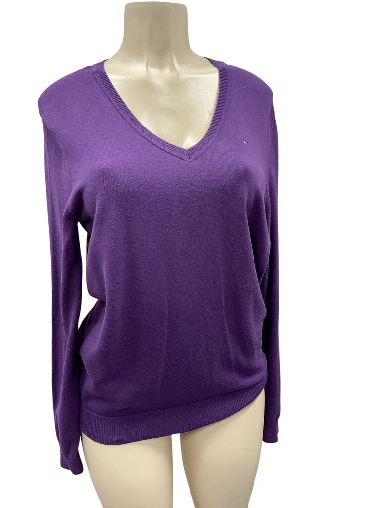 Tommy (Large) Hilfiger Purple V Neck Sweater