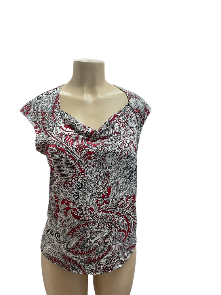 Liz (PM) Claiborne Red Paisley Sleeveless Blouse