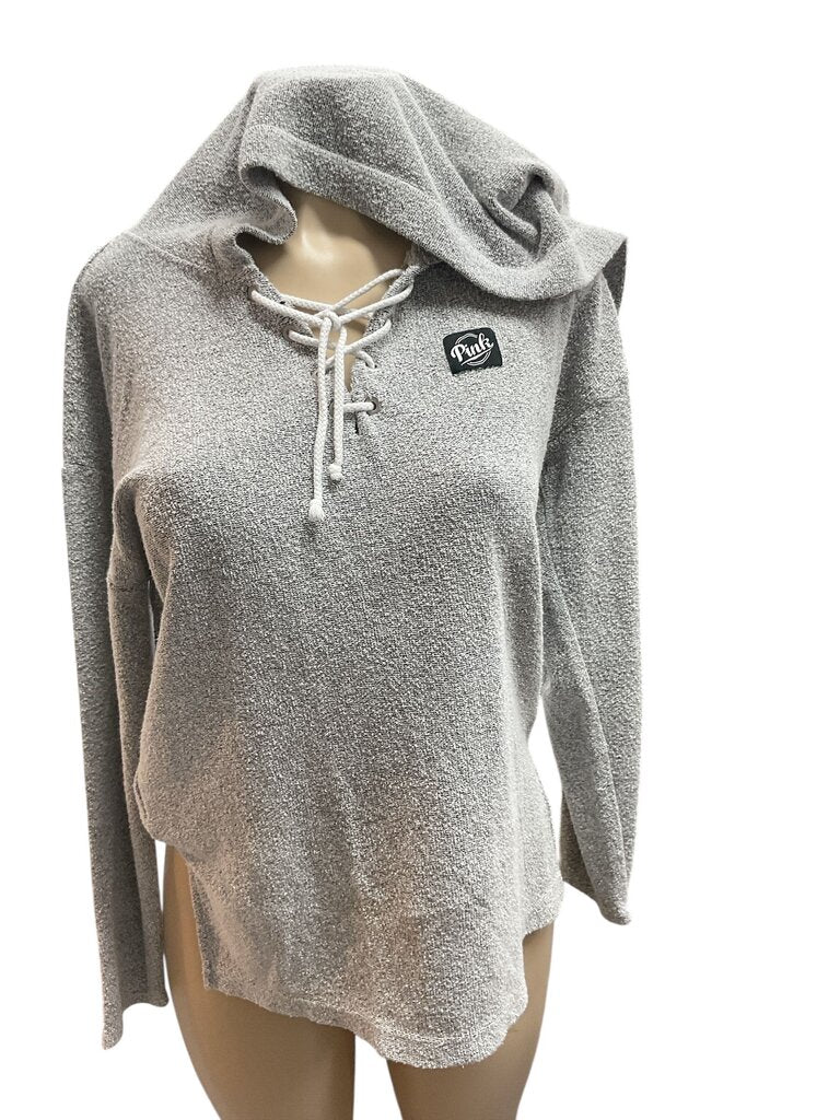 Pink (Small) Grey Thermal Hoodie L/S
