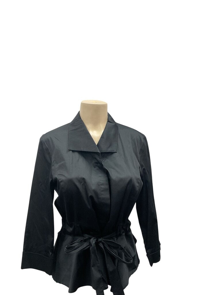 Talbots (12) Stretch Black Button Down Blouse