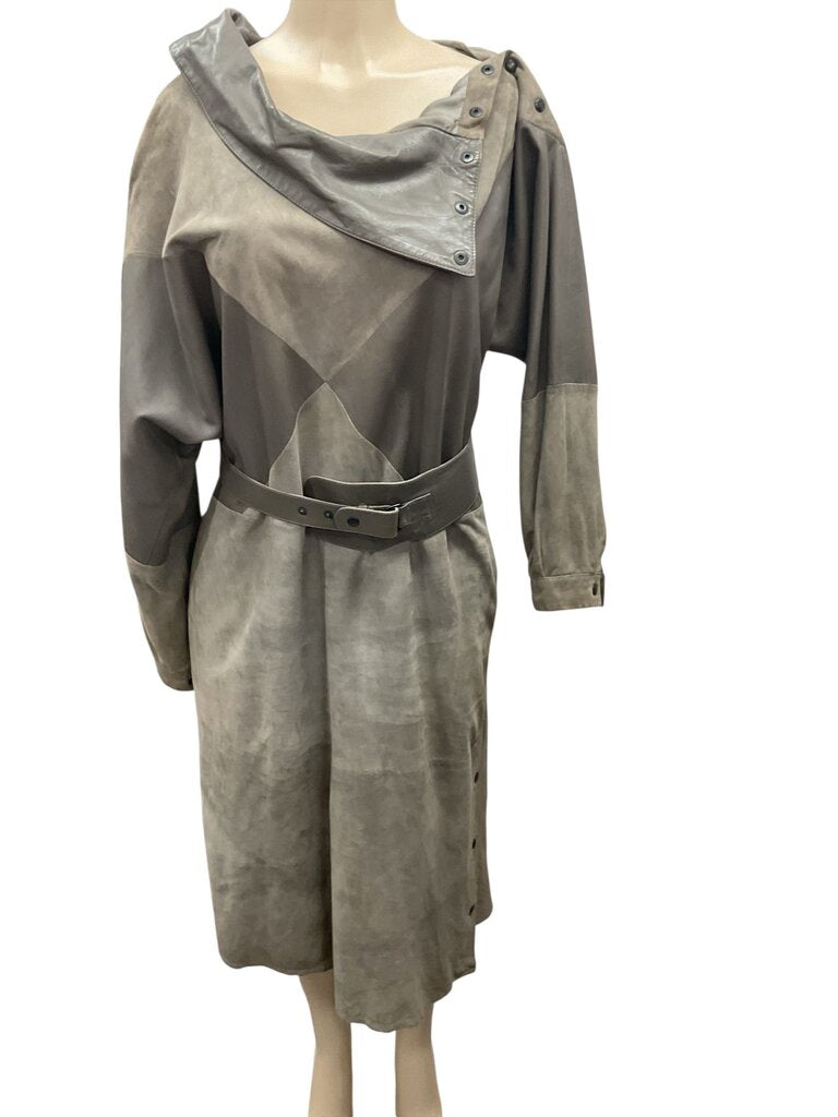 Grey Leather/Suede (44) Dress Long