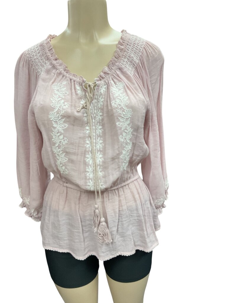 Gemstone (Small) Pink Peasant Blouse