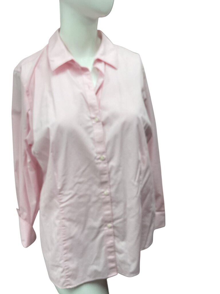 Liz (2X) Pink Button Down Blouse