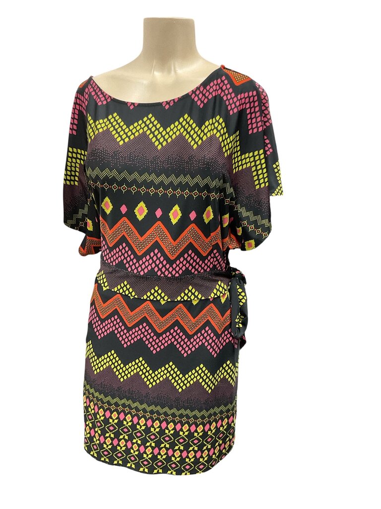 BCBG (XS) Black Printed S/S Dress