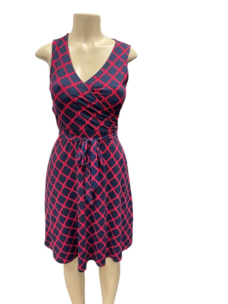 Hawthorn (XS) Blue/Red Sleeveless Wrap Dress *