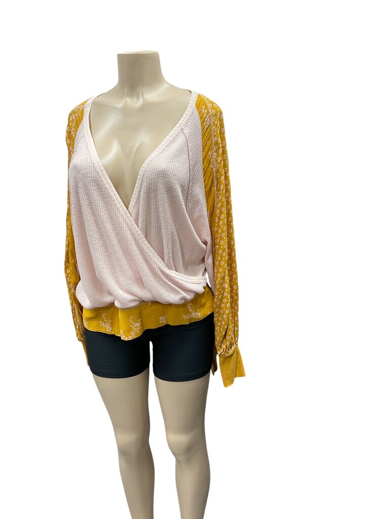 Free (Med) People Yellow Floral Blouse