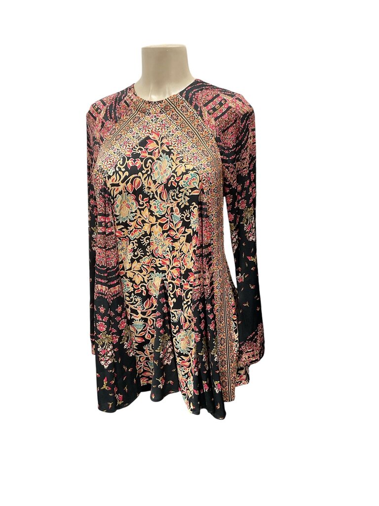 Free (xs) People Black Printed Mini Dress
