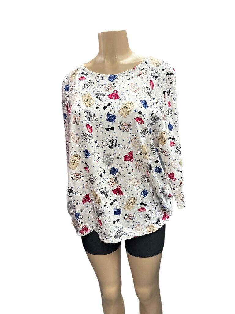 Talbots (XL) White Lipstick Tee