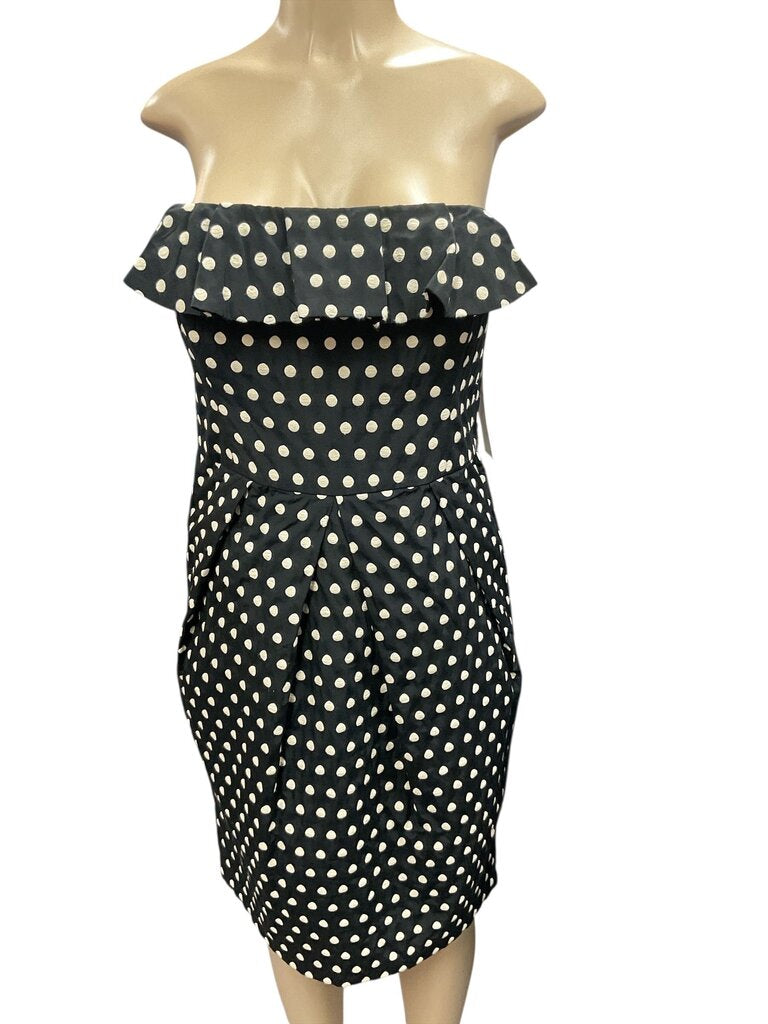 Maggy (16) London Black Polka Dot Fitted Dress