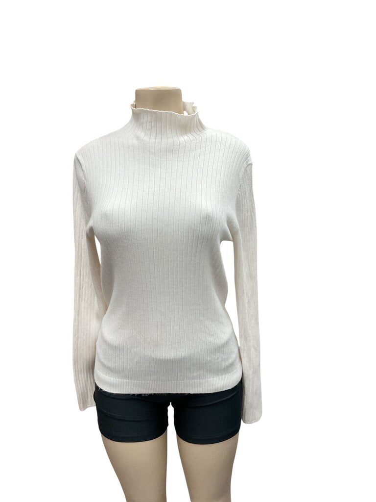 Loft (Large) Cream L/S Ribbed Sweater