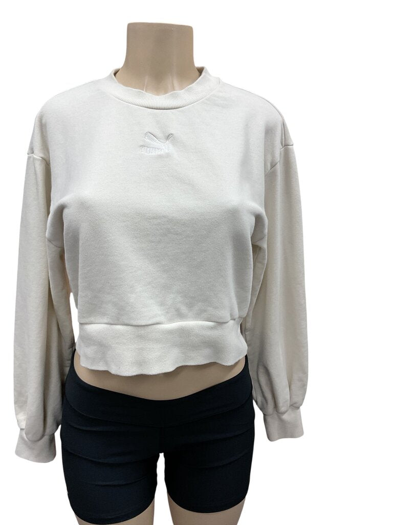PUMA (Small) Cream Cropped Sweater