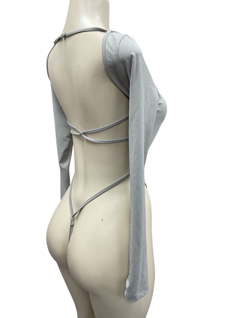 Tan (Med) Open Back Bodysuit