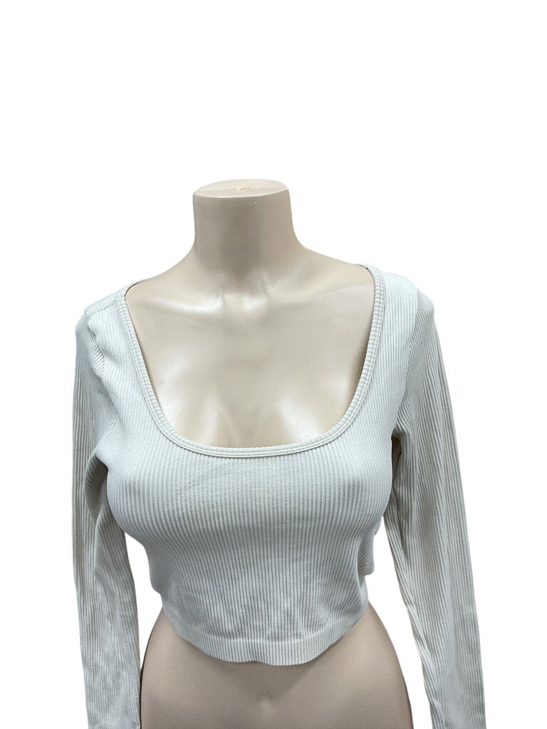 Garage (Med) Tan L/S Ribbed Crop Tee