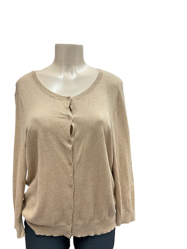 Loft (XL) Tan Cardigan LS