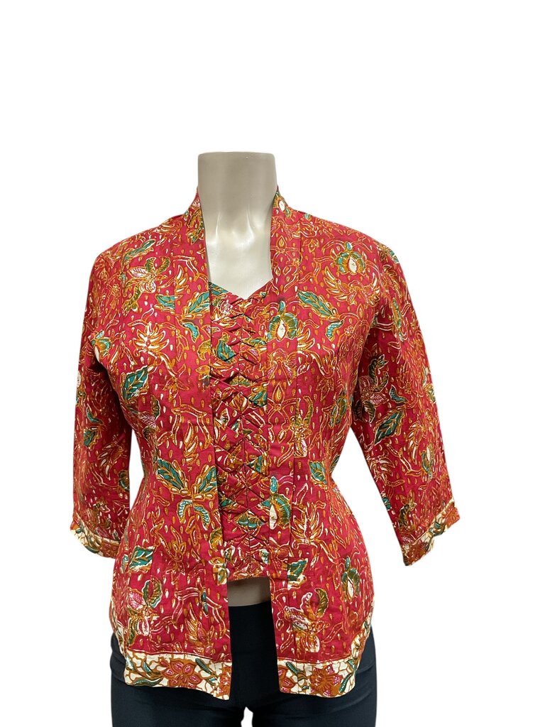 Red/Orange/Yellow (Small) Printed Blouse