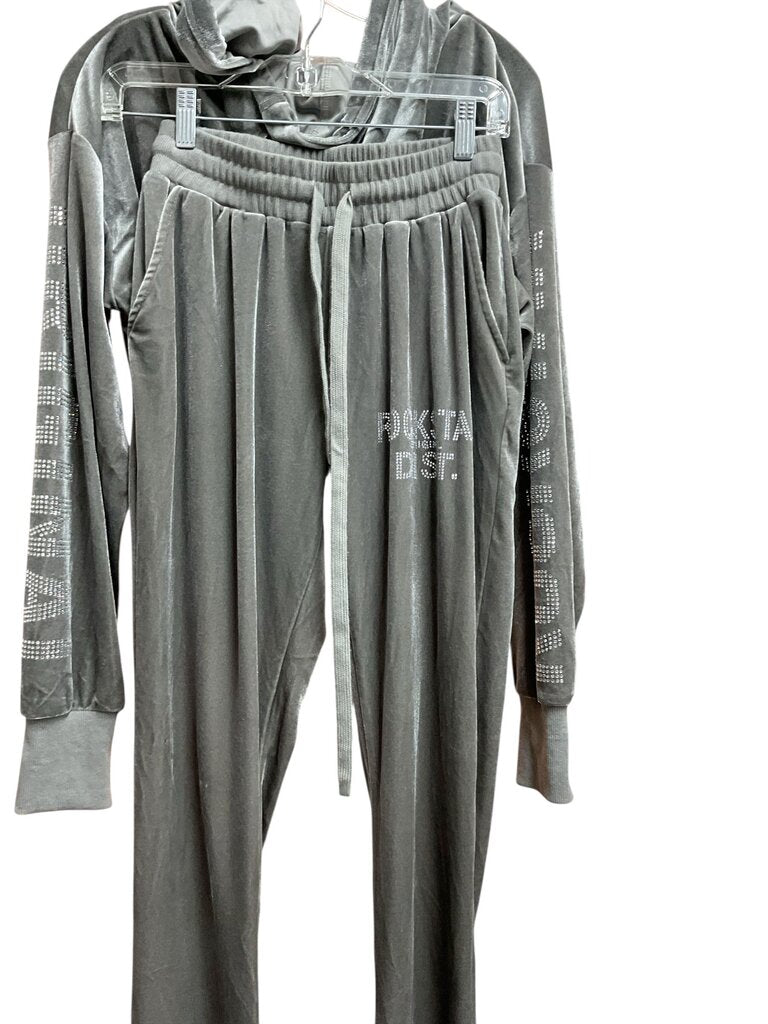 Rockstar (Med) Originals Grey Velour Two Piece Suit