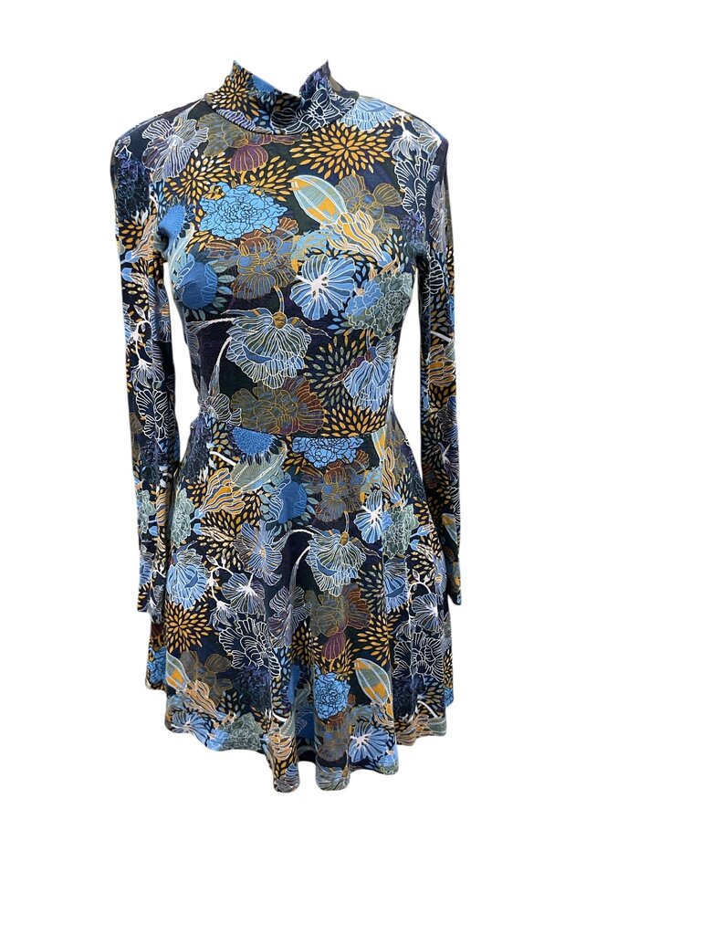 H and M (6) Blue Printed L/S Dress