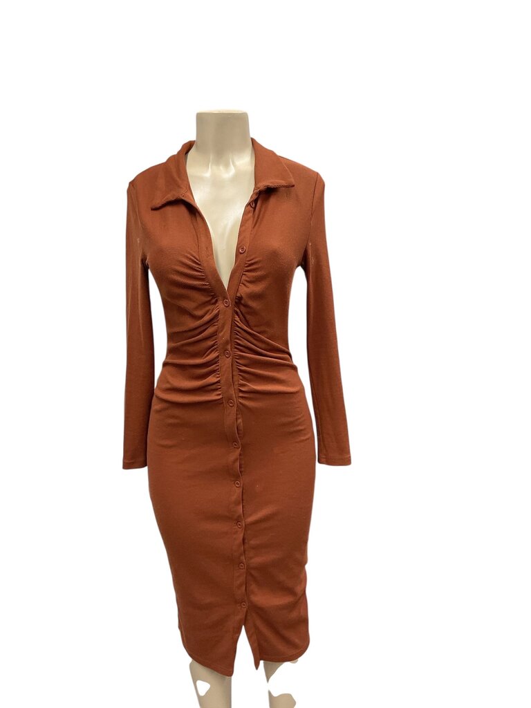 Brown (Small) Fitted L/S Dress