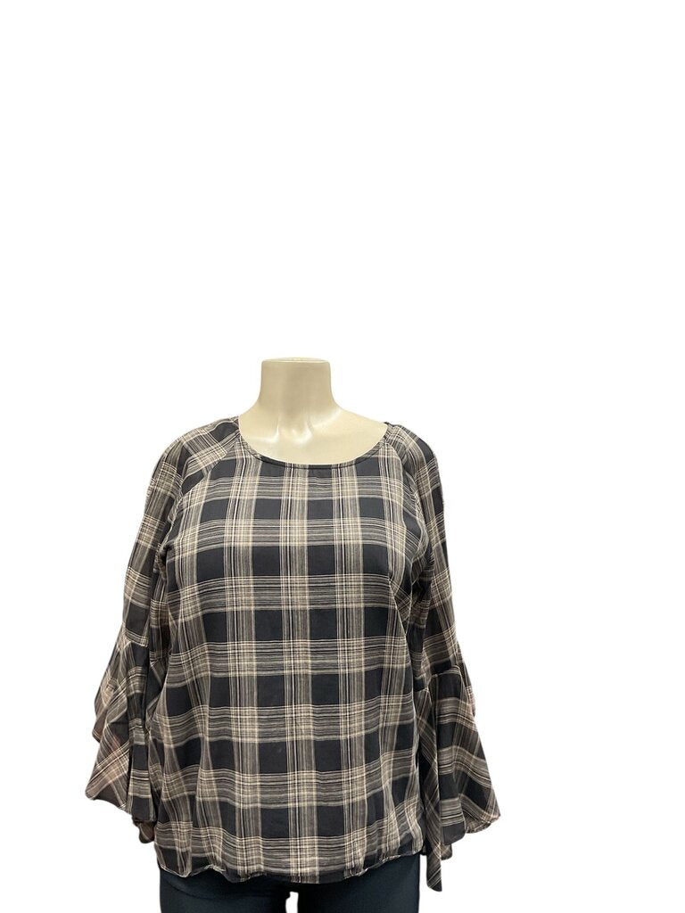 Lauren Conrad brown and tan striped top