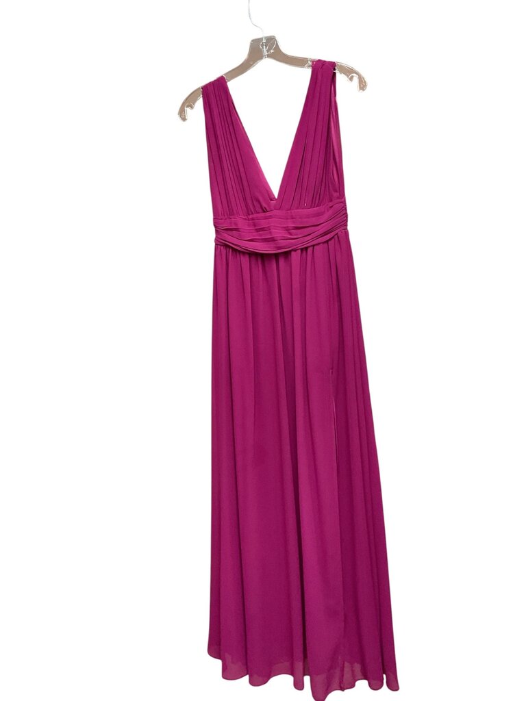 Azazie burgundy lace up bridesmaid dress