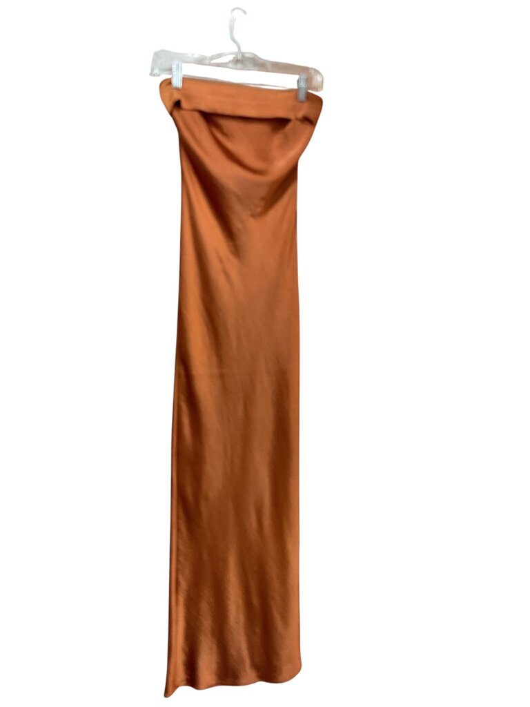 realtix bronze Satin strapless dress