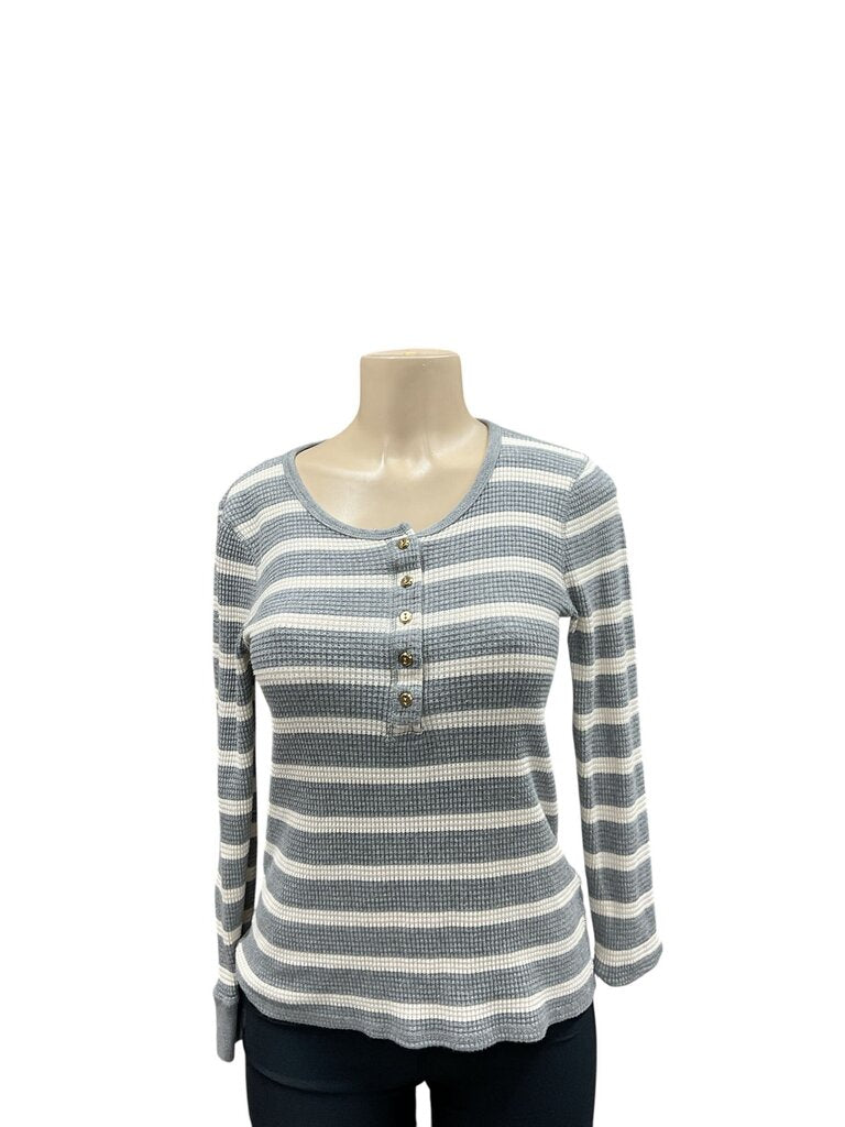 J Crew (MED) Grey/White Thermal Shirt