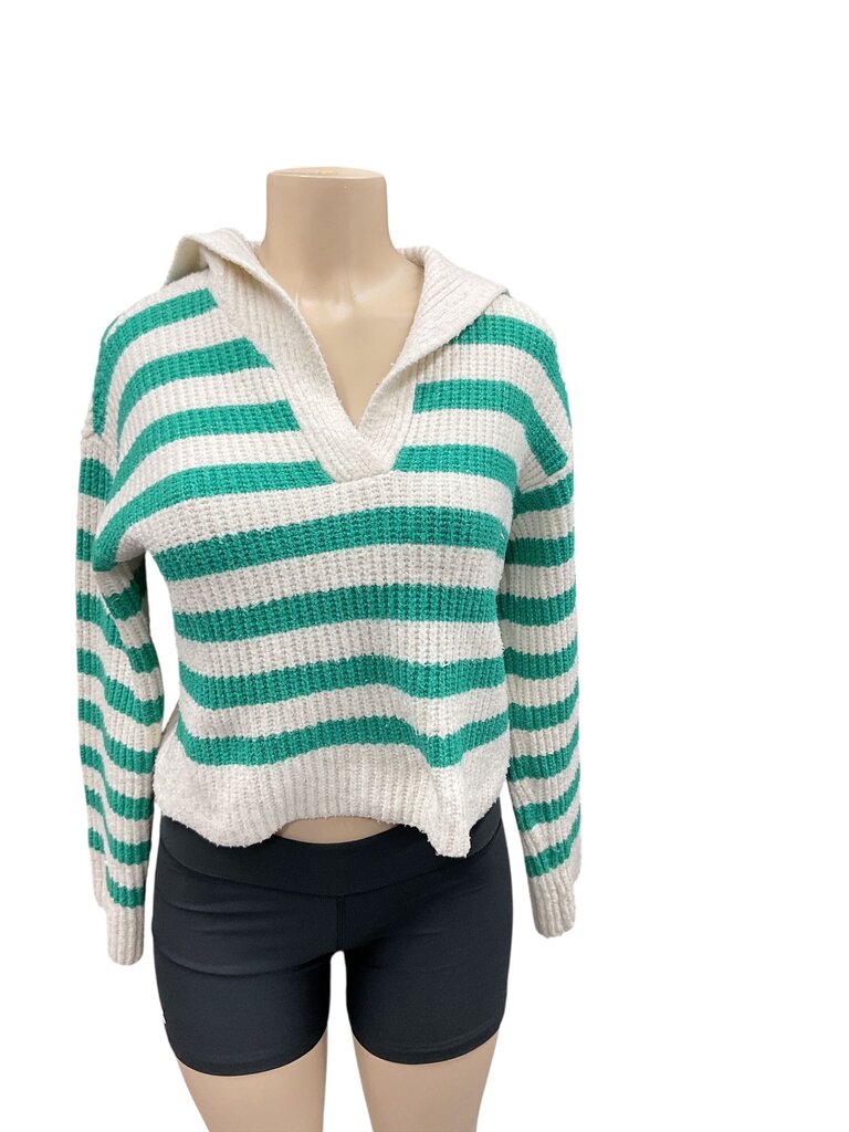 Sincerely (XS) Jules Green/Tan Sweater