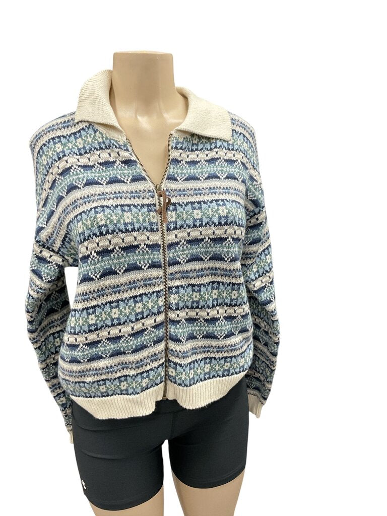 Rosanna (Med) Blue/Tan Sweater