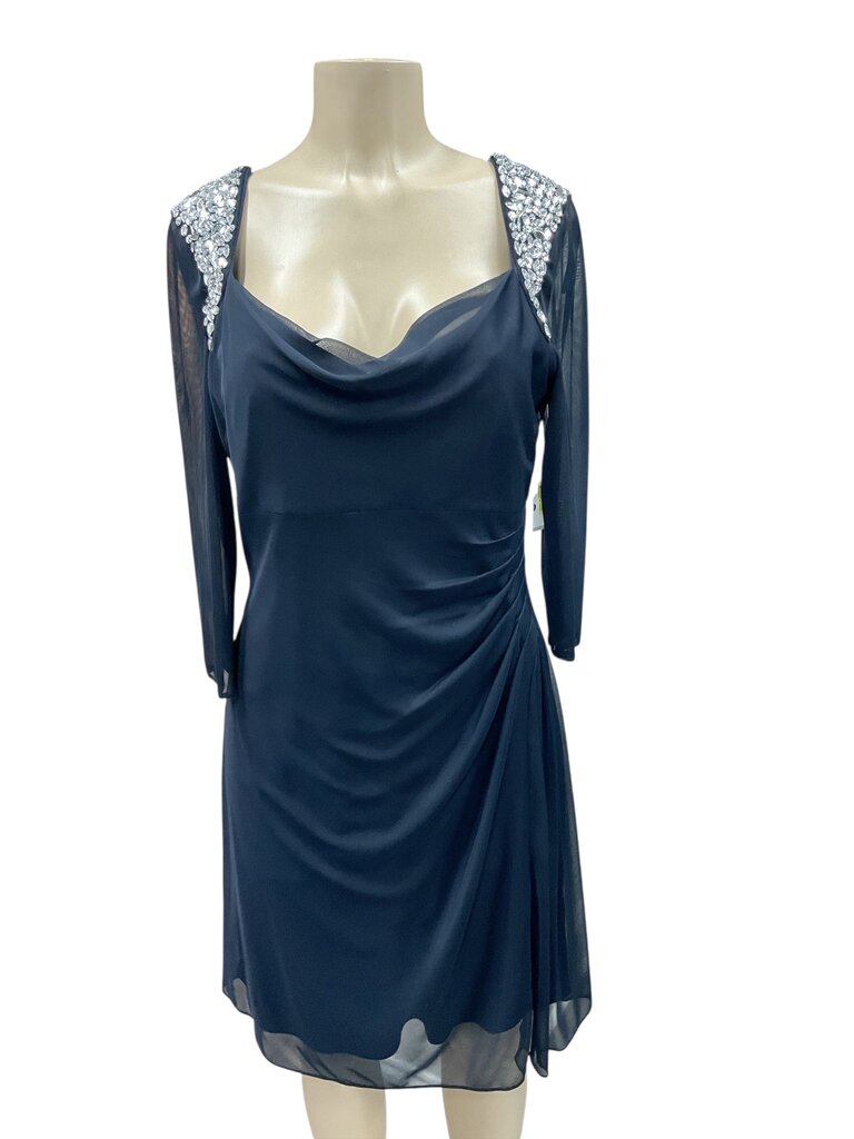 Alex evenings navy blue rhinestone evening gown