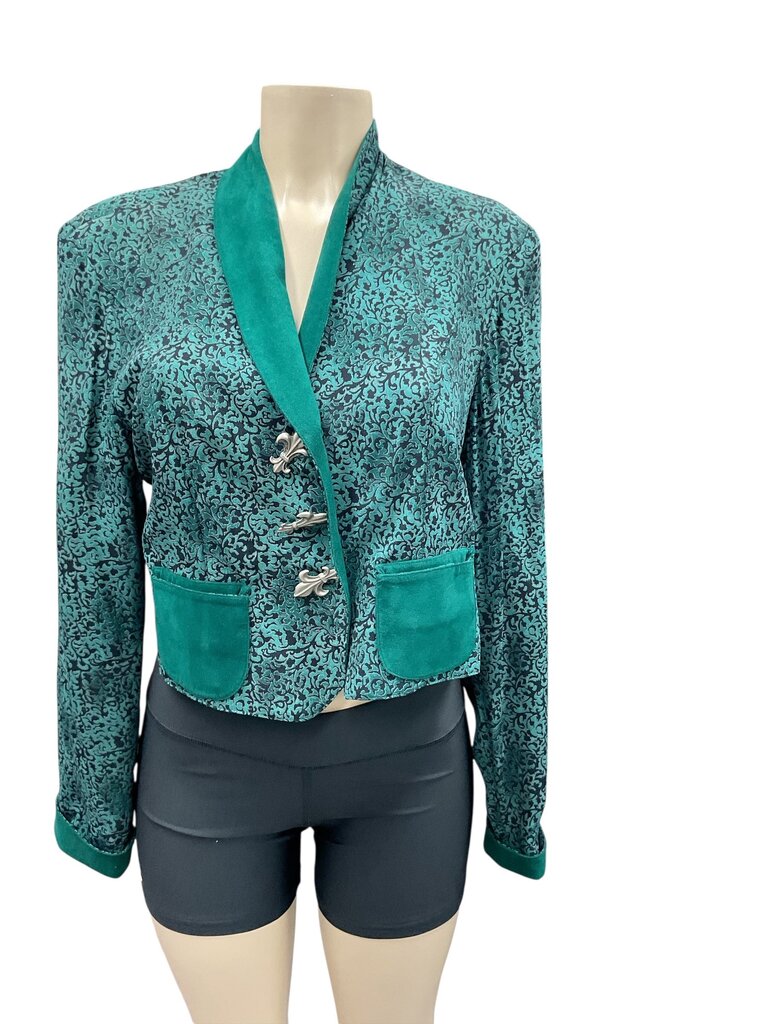 Dorothy Schoelen Green and black embroidered blazer