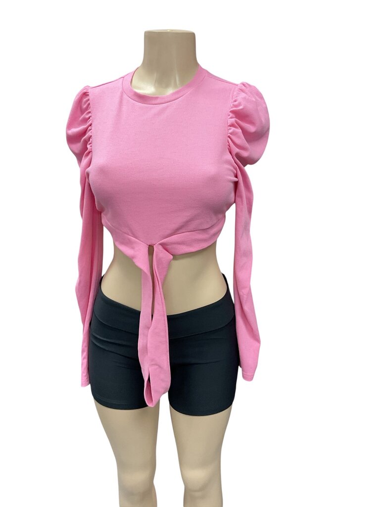 Pink (Med) Evol Pink L/S Top Cropped
