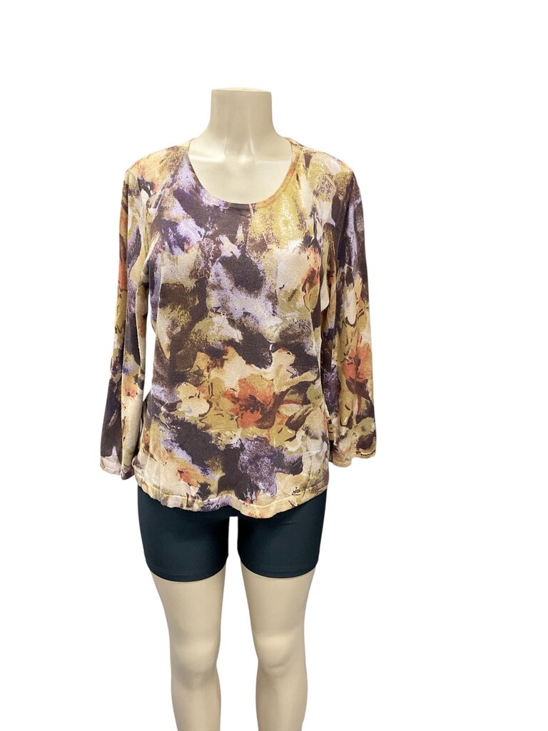 Jones (xl) New York Collection Brown Tie Dye Sweater