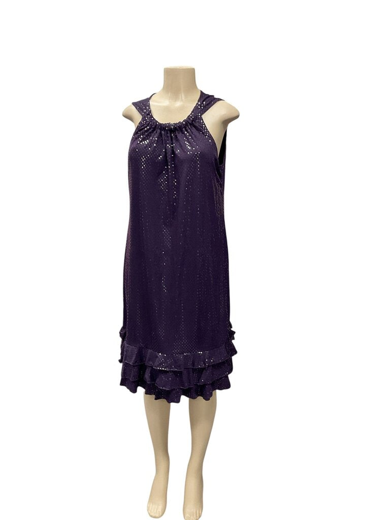 Fashion (0x) Bug Purple Sequin Sleeveless Dress