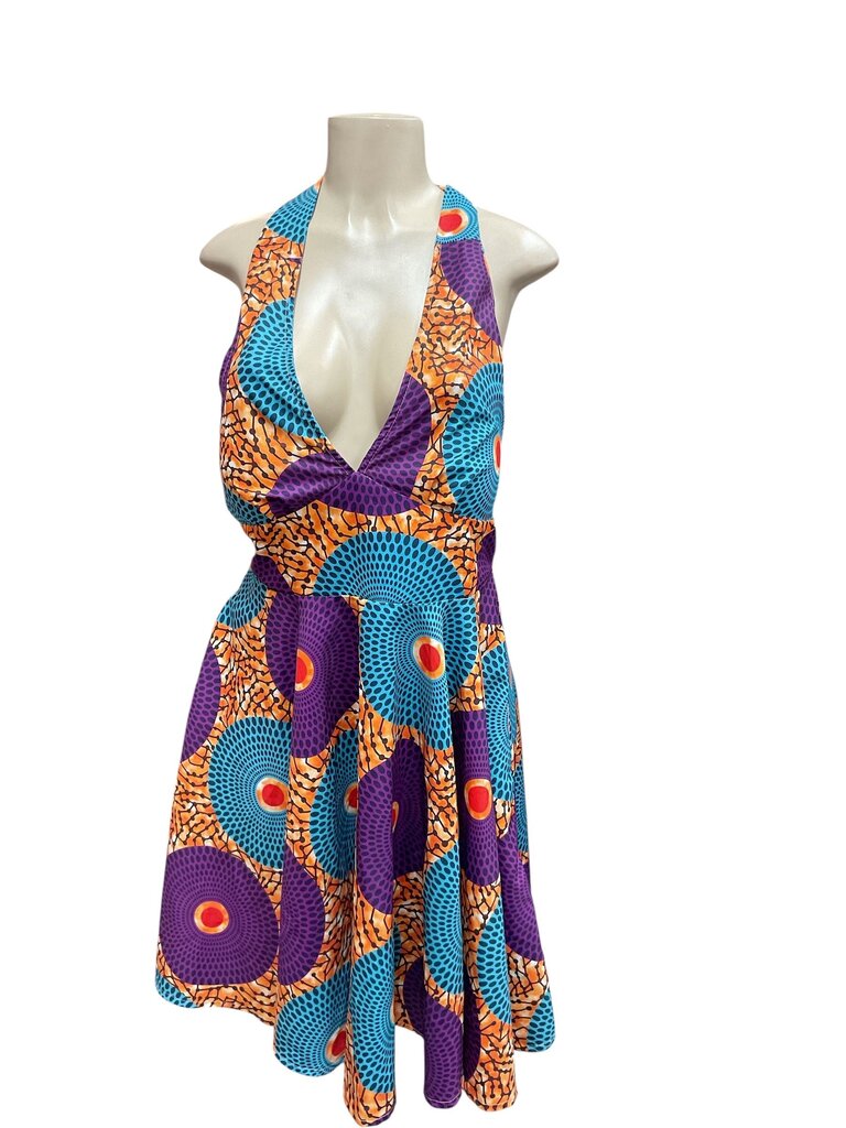 African Print (Large) Halter Dress