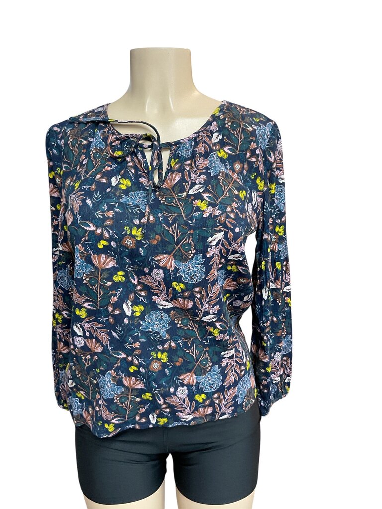 Caslon Floral tie blue top