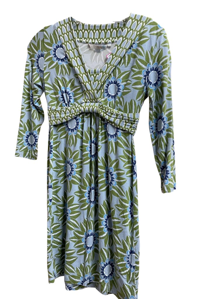 Boden green and blue patterned l/s mini dress
