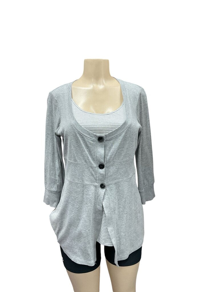 Style (Med) and Co Grey L/S Blouse