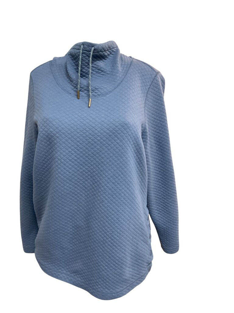 LL (Large) Bean Blue Cowl Neck Drawstring Sweatshirt