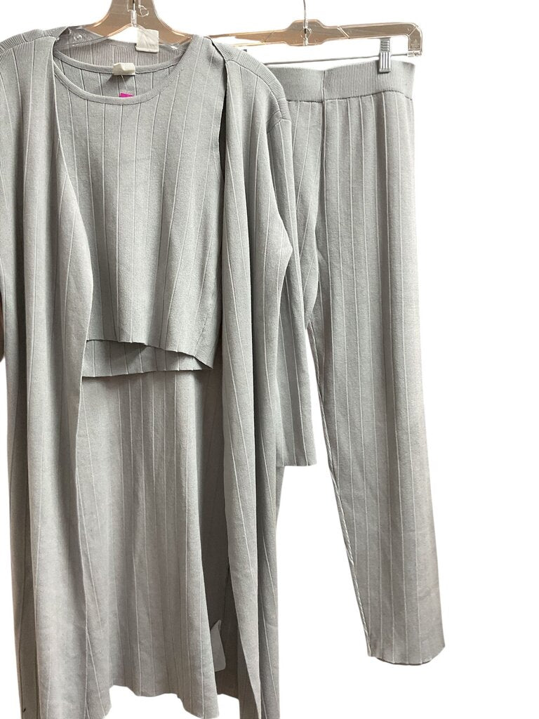 Silk (Large) and Salt Blue Three Piece Sweater/Pants