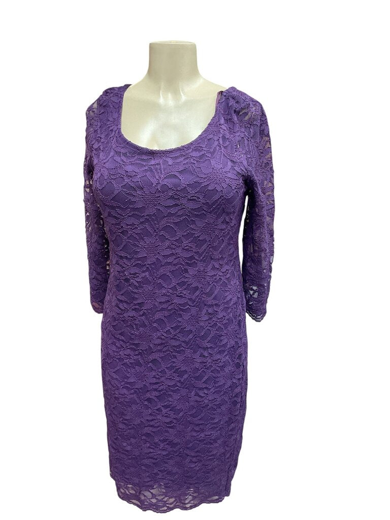 Tiana B (16) Purple Lace Midi Dress