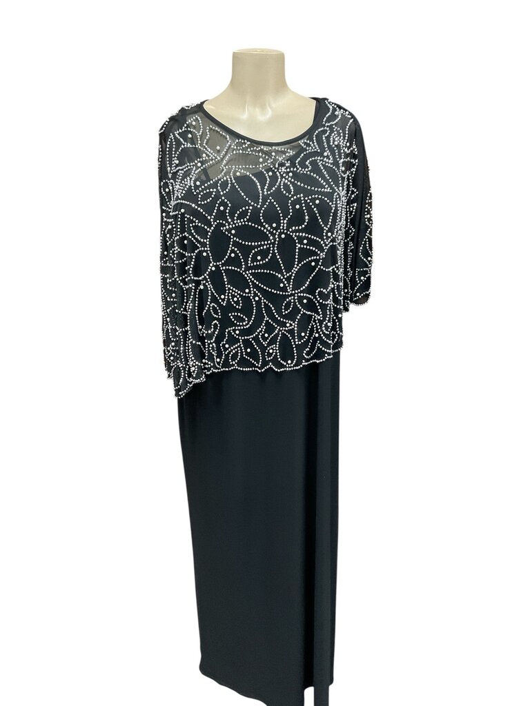 MSK (1X) Woman Black Bedazzled Formal Dress