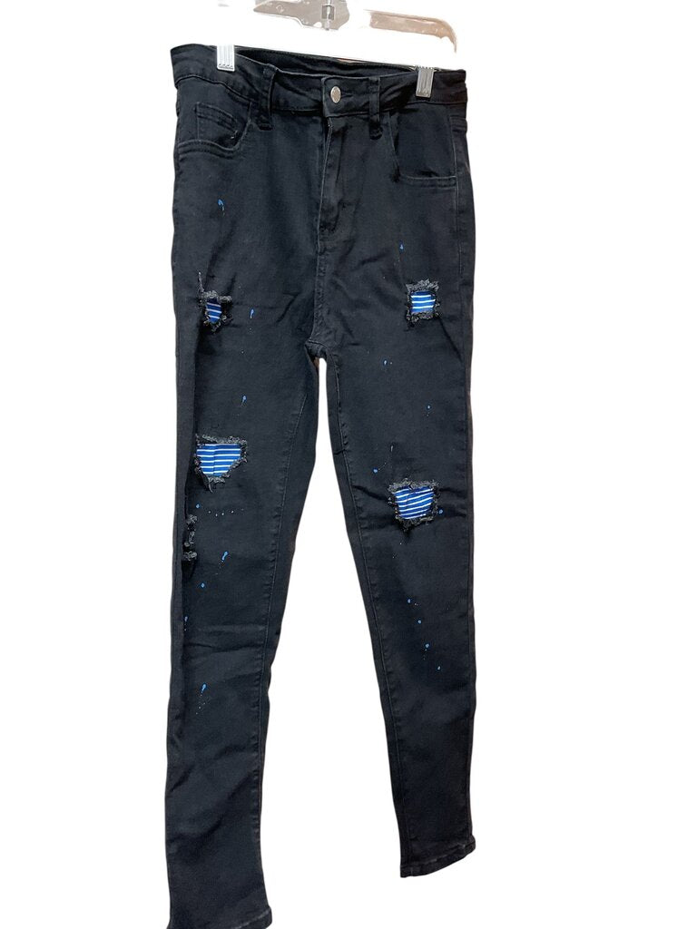 MOW (11Y) Black Rugged Patch Jeans