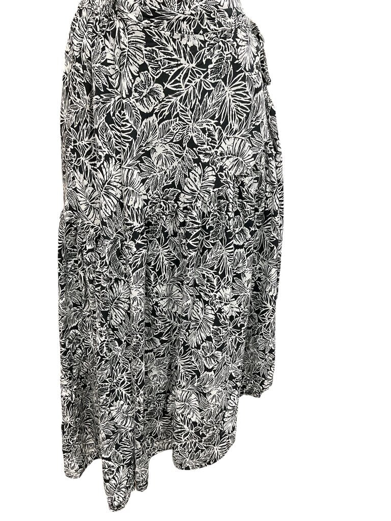 Cynthia Rowley blue and white floral wrap skirt