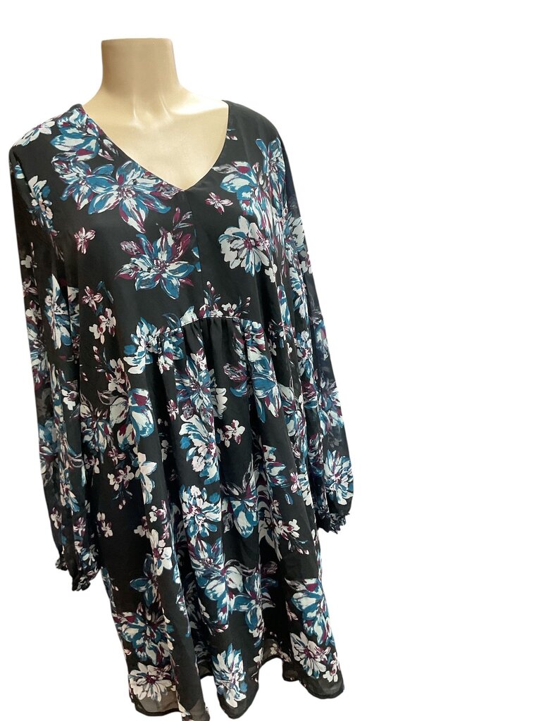 Time (XXL) Blue Printed Dress