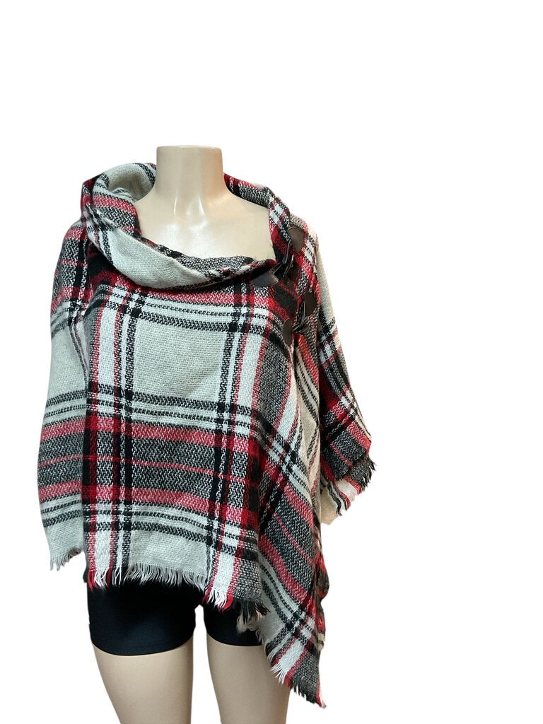 Mix it Flannel print sweater shawl