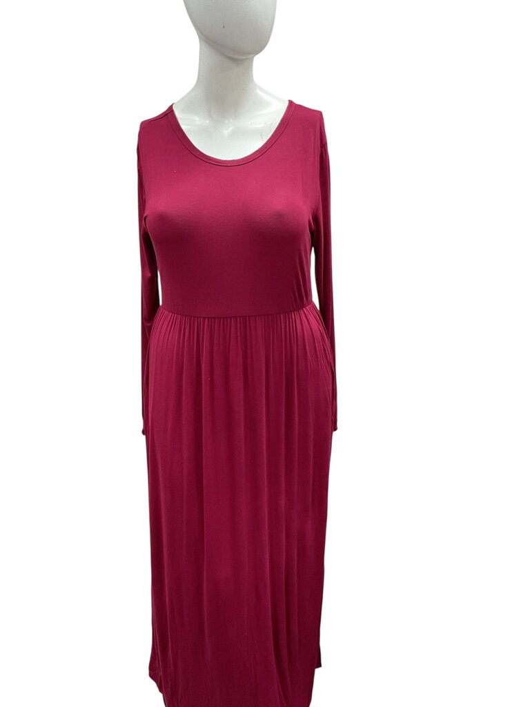 MOW red l/S maxi dress
