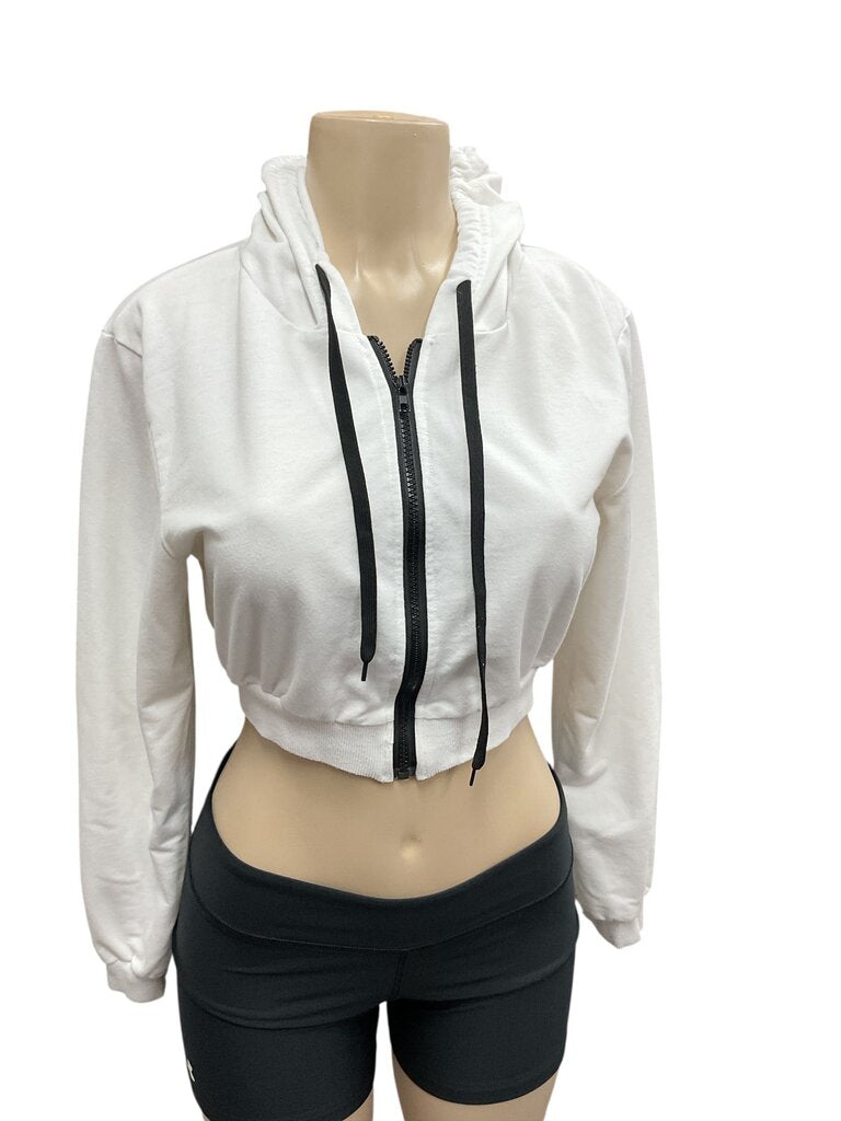MOW (S) white cropped hoodie