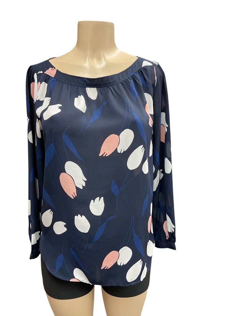 Loft (Med) Blue/Pink Blouse Sheer